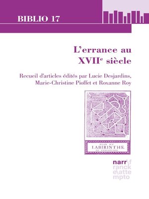 cover image of L'errance au XVIIe siècle